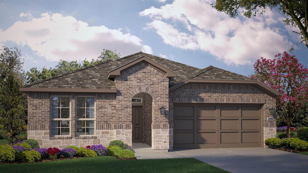 129 Hugo Court Rhome, TX 76078 - Photo 31 of 34 a front view of a house with a garden