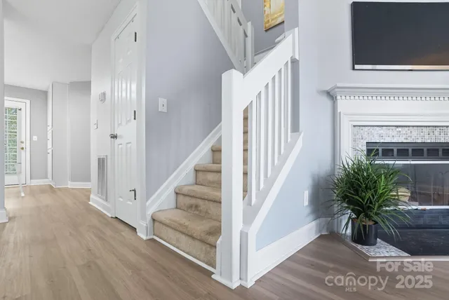 a view of front door with stairs