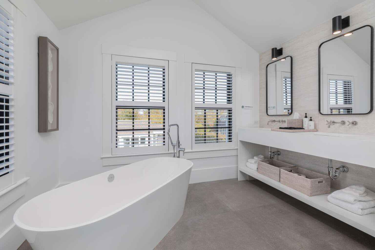 11 A Meadow Lane Nantucket, MA 02554 - Photo 14 of 20 a bathroom with a granite countertop tub sink and mirror