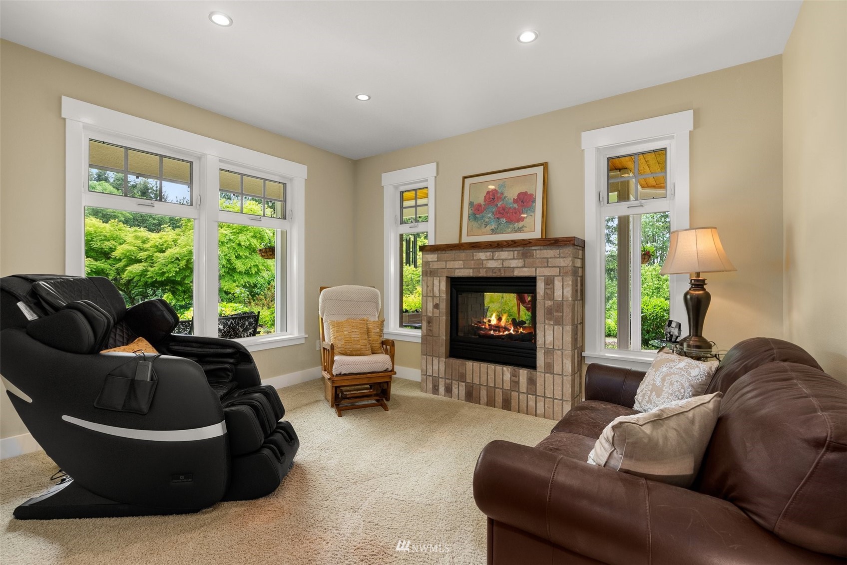 10434 Tilley Road Southwest Olympia, WA 98501 - Photo 8 of 40 a living room with furniture and a fireplace