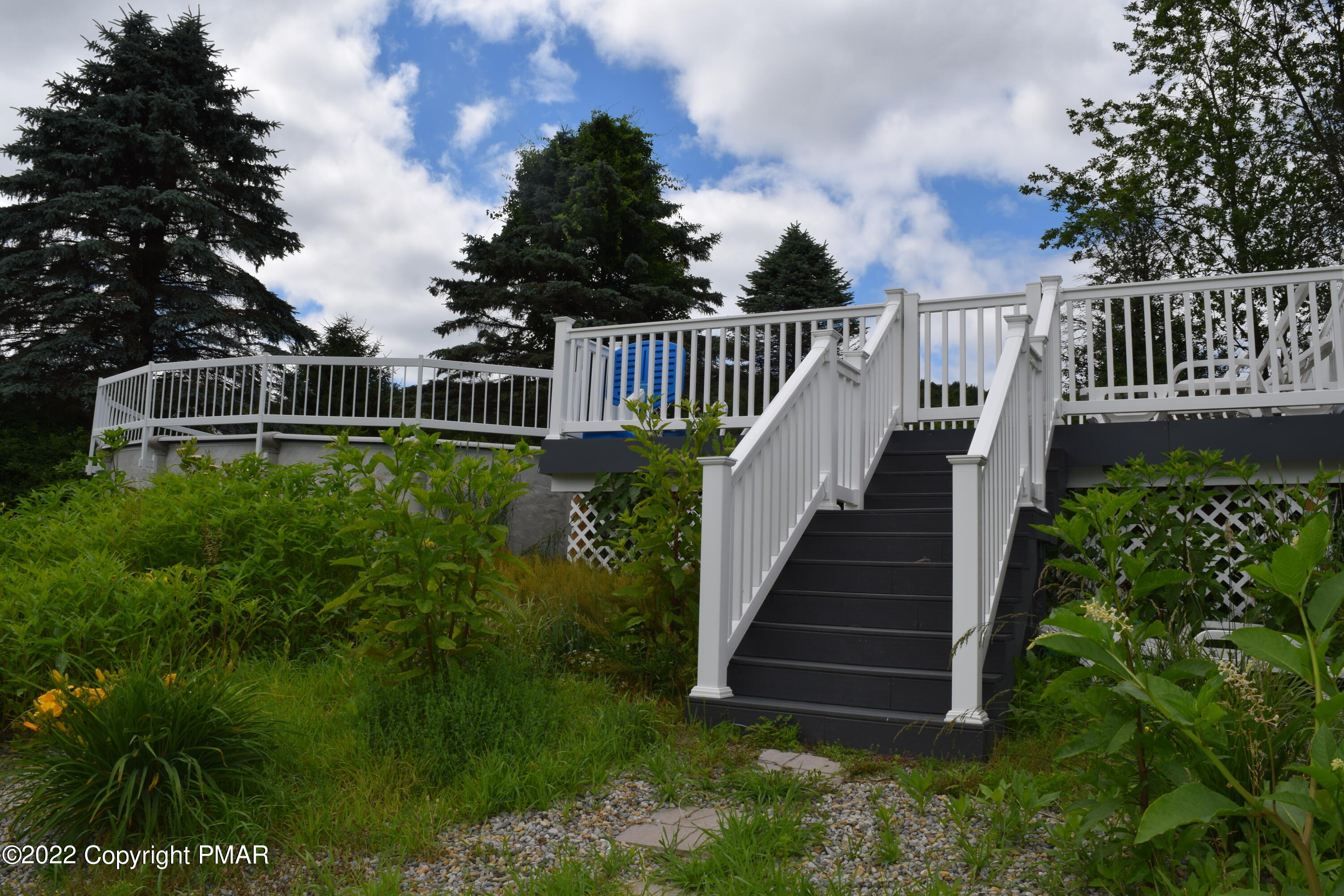 104 Potato Path Road Kunkletown, PA 18058 - Photo 47 of 52 Stairway to Upper Deck, Pool Area
