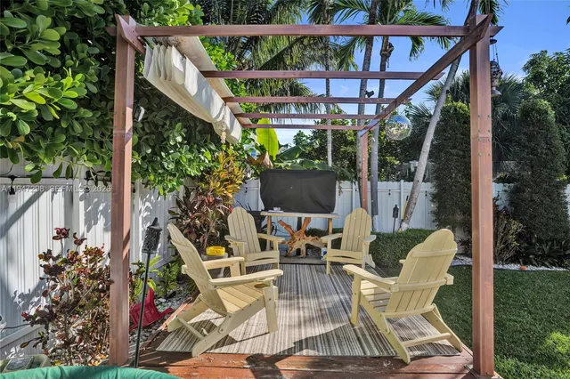a view of outdoor chair and tables