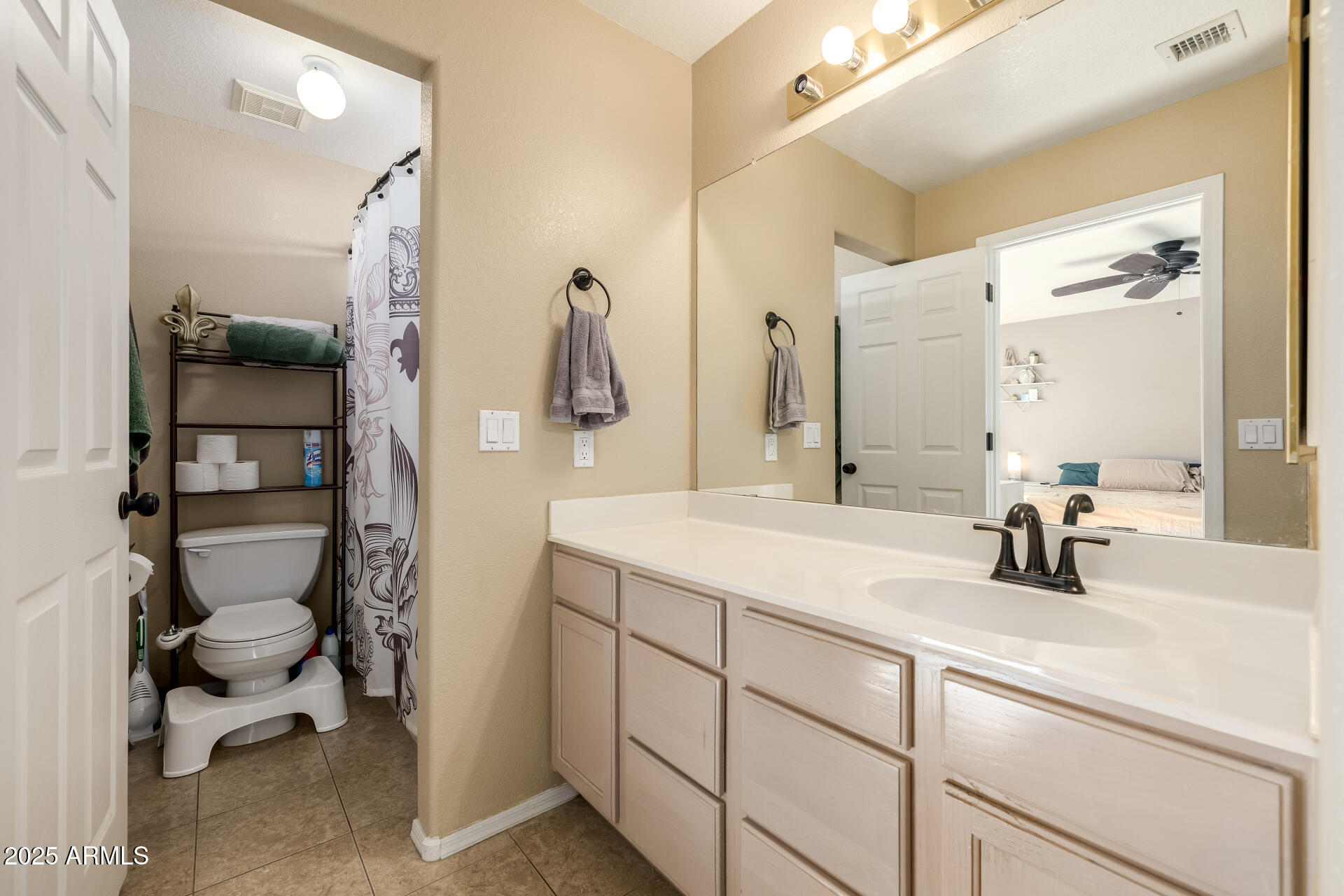 1675 East Robin Lane Gilbert, AZ 85296 - Photo 17 of 29 a bathroom with a sink a toilet and a mirror