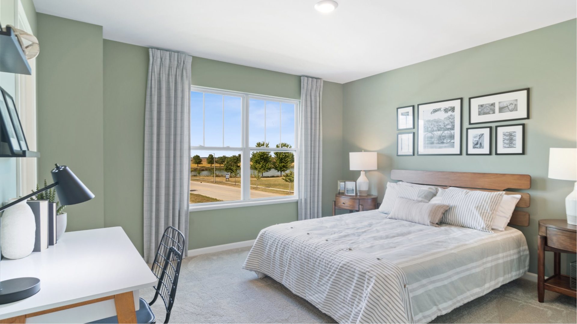 346 Danforth Way Oswego, IL 60543 - Photo 11 of 14 a bedroom with a bed wooden floor and window