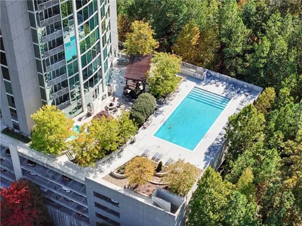 a view of a garden with an outdoor space