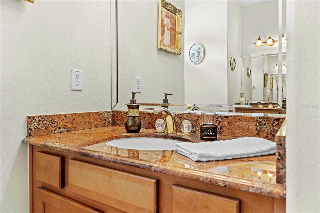 1245 Coble Road Spring Hill, FL 34608 - Photo 18 of 50 a bathroom with a sink and a mirror