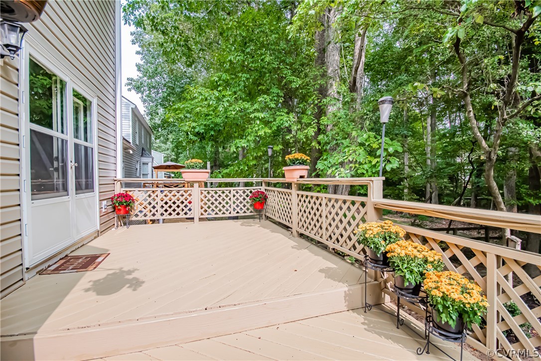 5501 Chestnut Bluff Road Midlothian, VA 23112 - Photo 29 of 33 a view of a balcony with wooden fence