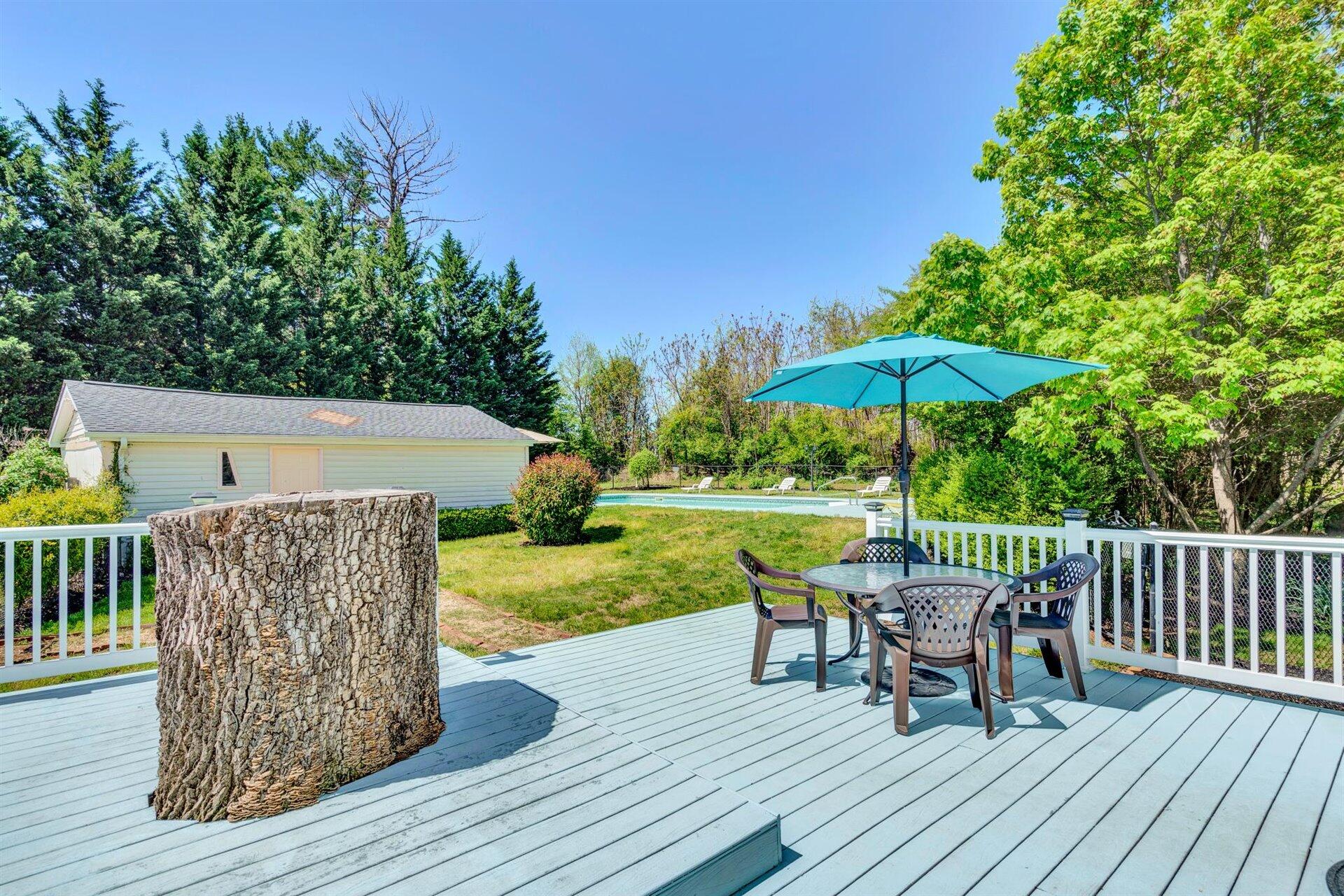 3840 Cove Road Roanoke, VA 24017 - Photo 32 of 47 a view of a deck with furniture and a yard