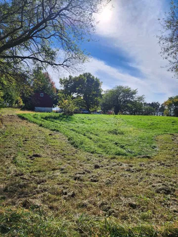 a view of a field with an ocean