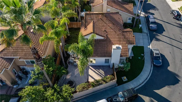 an aerial view of a house