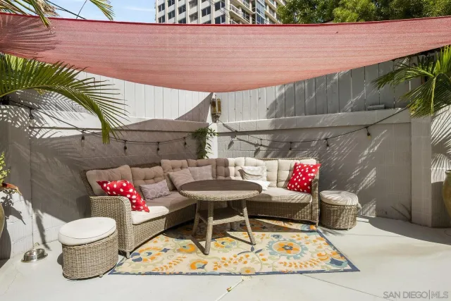 a outdoor space with furniture