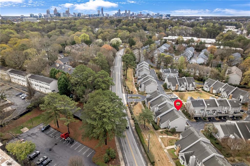 1206 Defoor Court Northwest, Unit 2A Atlanta, GA 30318 - Photo 34 of 36 an aerial view of residential houses with outdoor space