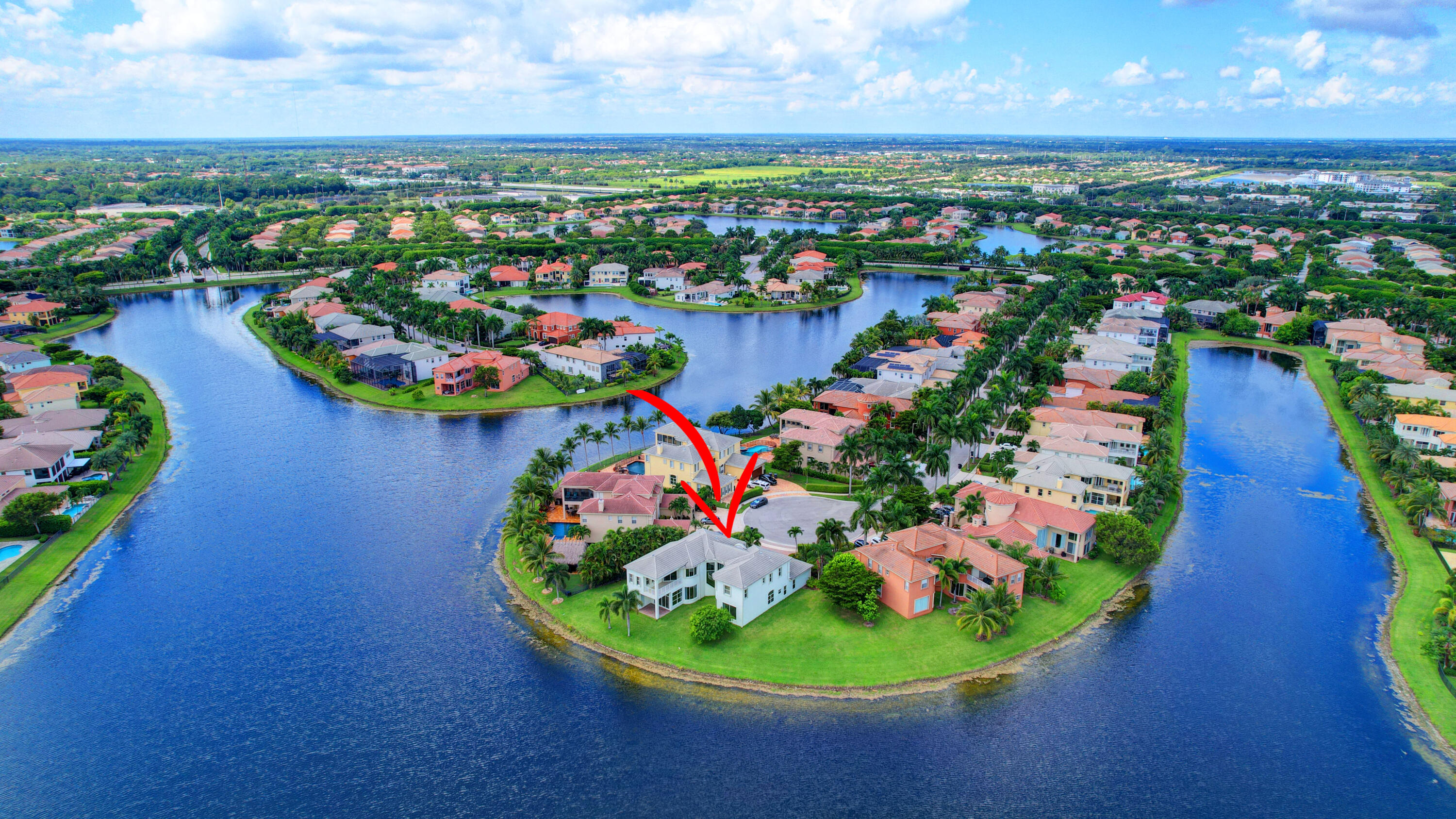 2742 Treanor Terrace Wellington, FL 33414 - Photo 24 of 44 an aerial view of a house with outdoor space