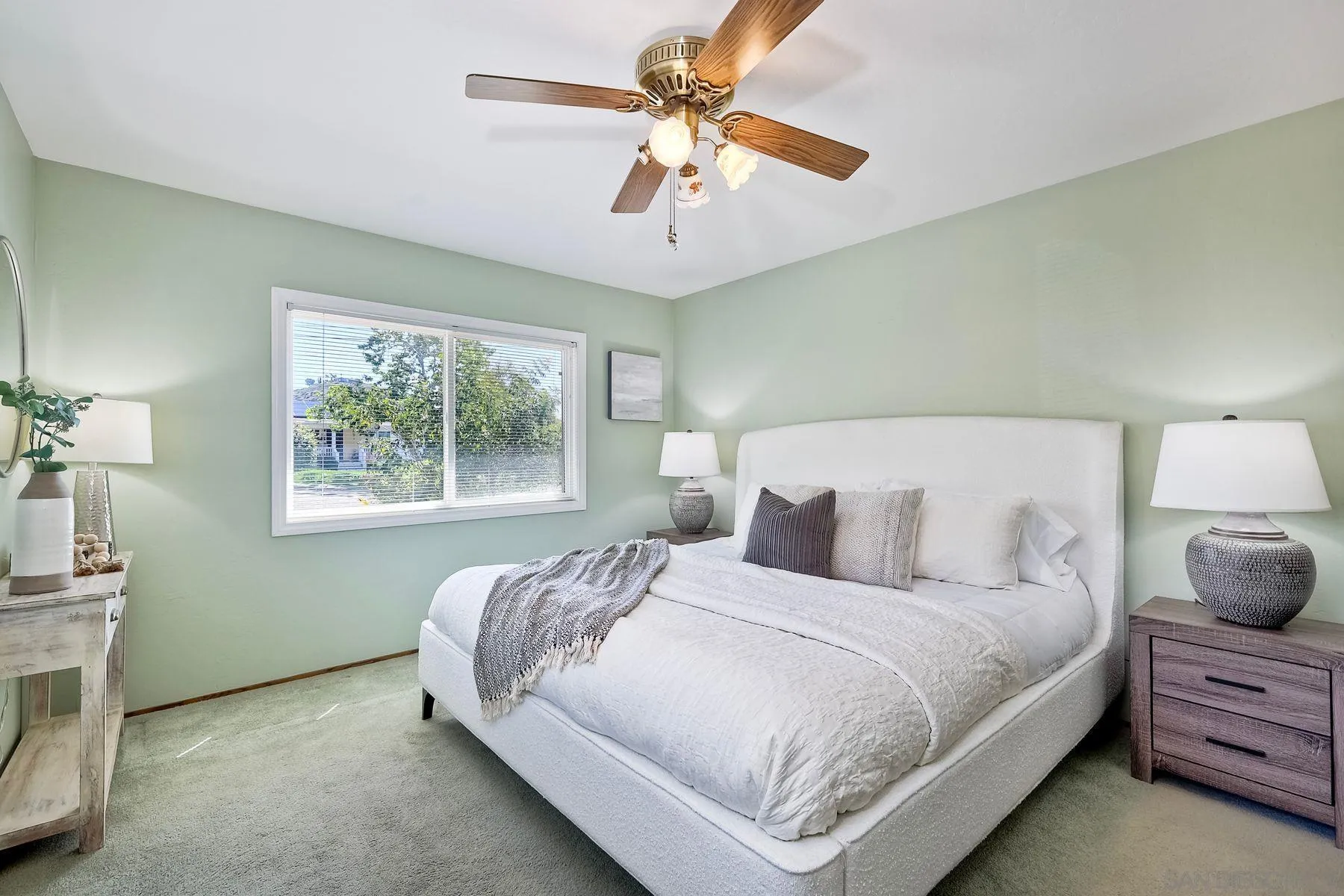 1346 Pepper Villa Drive El Cajon, CA 92021 - Photo 15 of 25 a bedroom with a bed and a chandelier