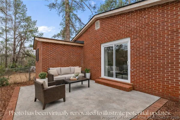 a outdoor living space with patio furniture