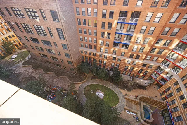 a view of a balcony with city view