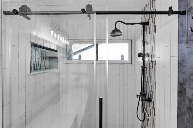 a bathroom with a shower