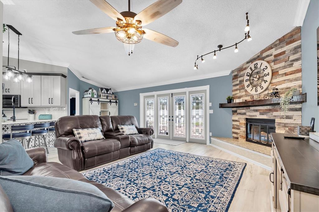 1170 Falcon Ridge Lane Palm Harbor, FL 34683 - Photo 7 of 35 a living room with furniture fireplace and flat screen tv