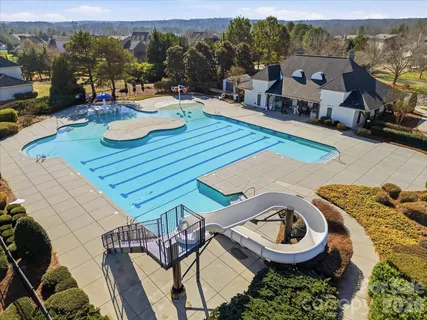 an outdoor space with furniture