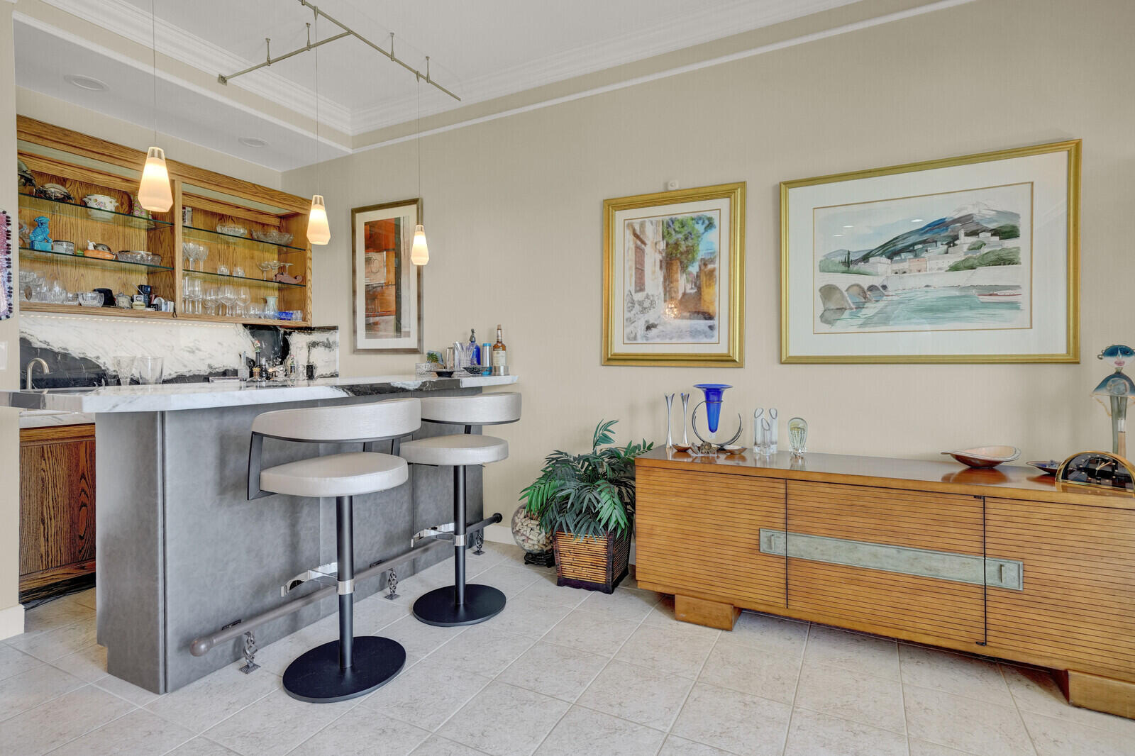 4501 North Ocean Boulevard, Unit TH04 Boca Raton, FL 33431 - Photo 38 of 86 LIVING ROOM QUARTZITE BAR