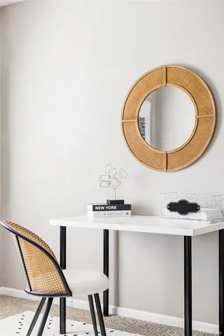 a bathroom with a sink and mirror