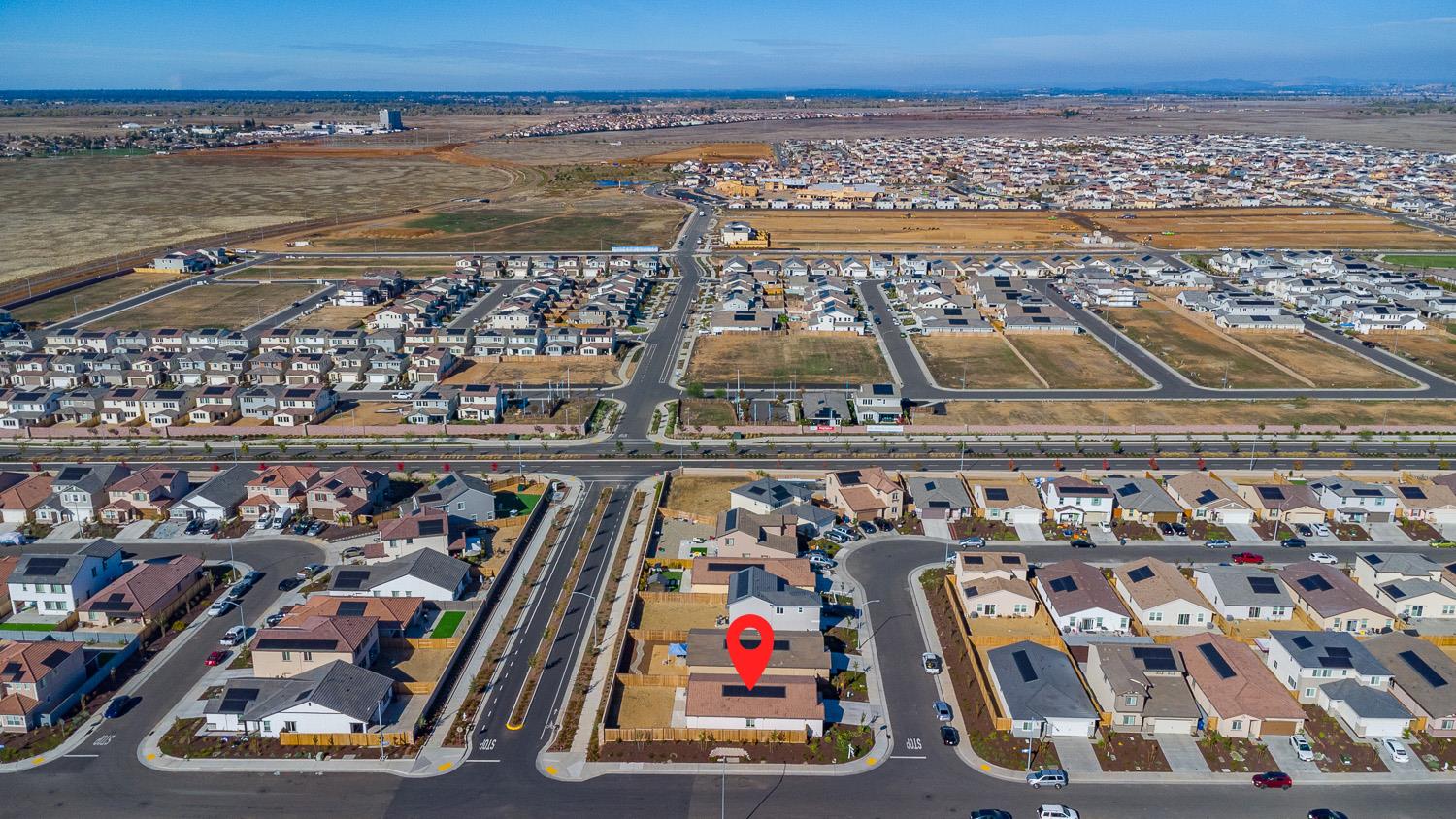12868 Spotted Wren Circle Rancho Cordova, CA 95742 - Photo 42 of 46 an aerial view of residential building and parking space
