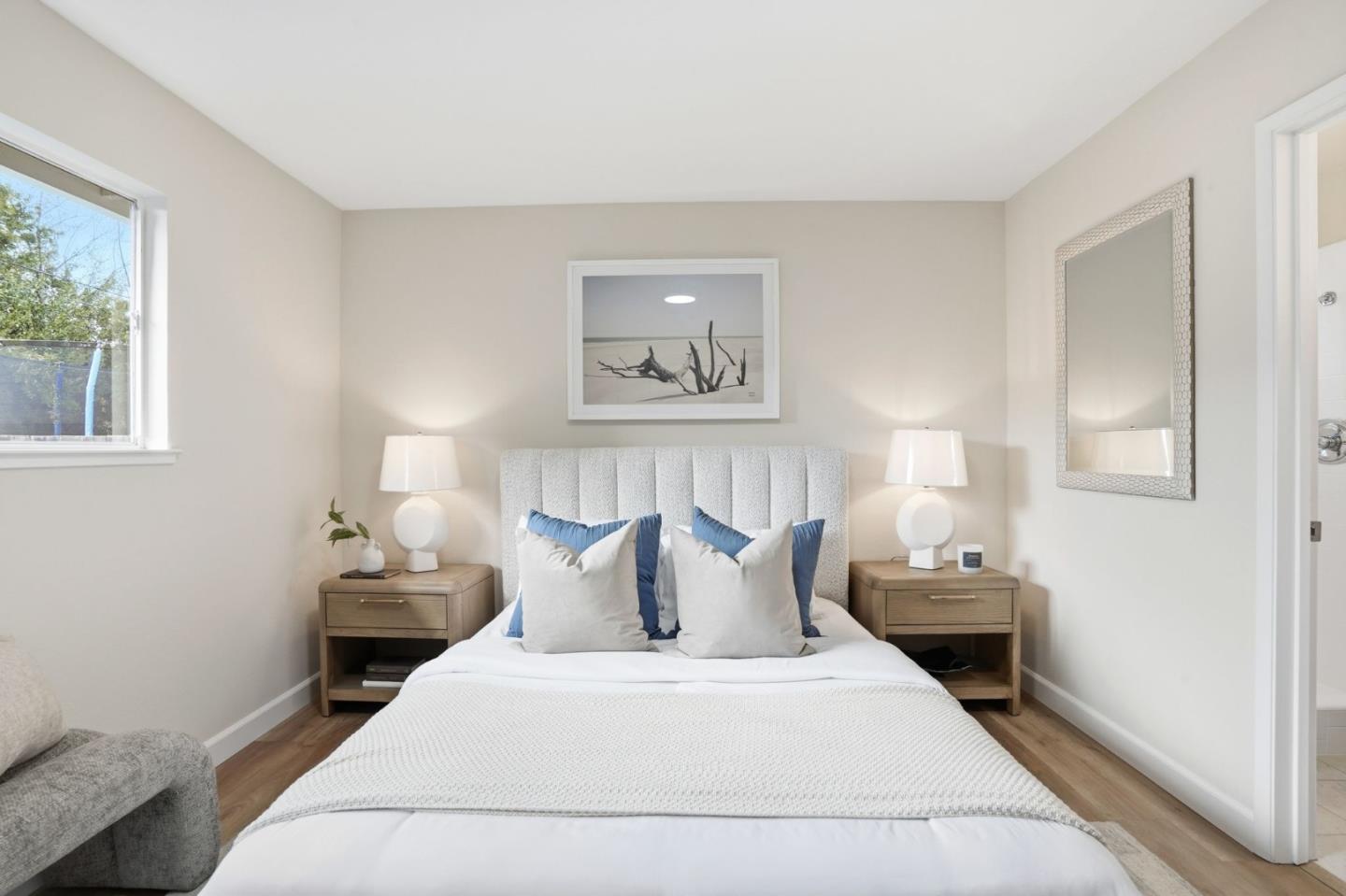 882 San Rafael Avenue Mountain View, CA 94043 - Photo 33 of 50 a bed room with a bed and a night stand