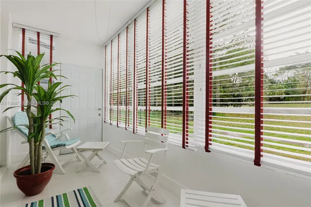 a view of a potted plant and a window