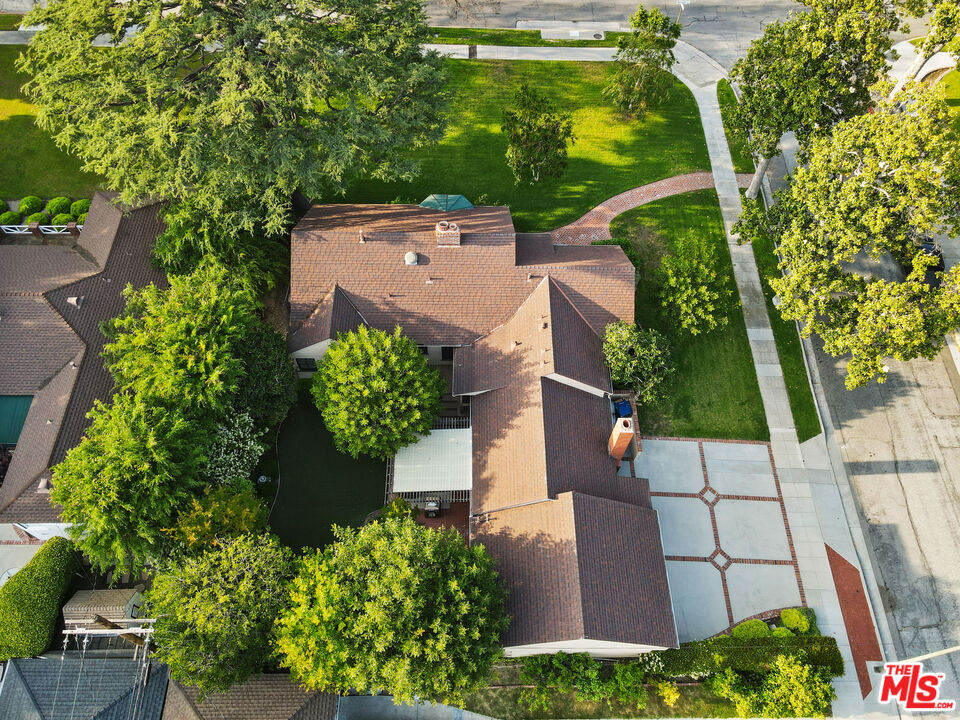 900 West Kenneth Road Glendale, CA 91202 - Photo 45 of 46 an aerial view of a house with a yard and garden