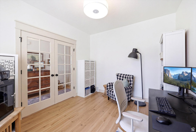 283 North 500 West Mapleton, UT 84664 - Photo 11 of 102 Home office featuring french doors and light wood-style floors