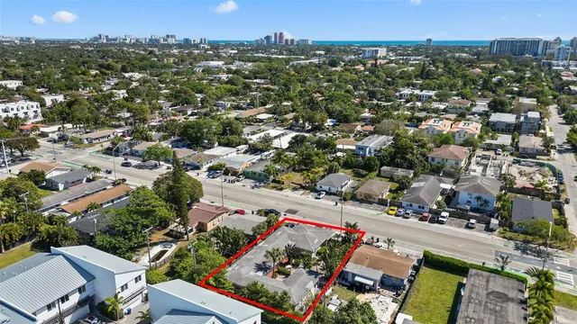 an aerial view of a city