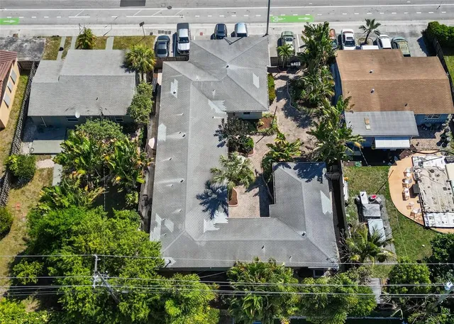 an aerial view of multiple house