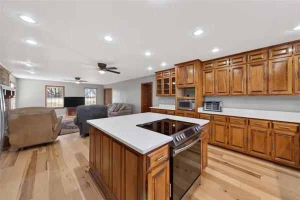 a balcony with wooden floor