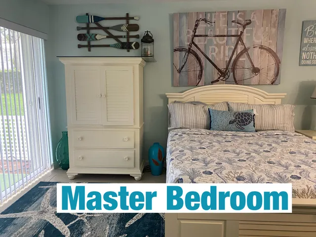 a front view of a bedroom