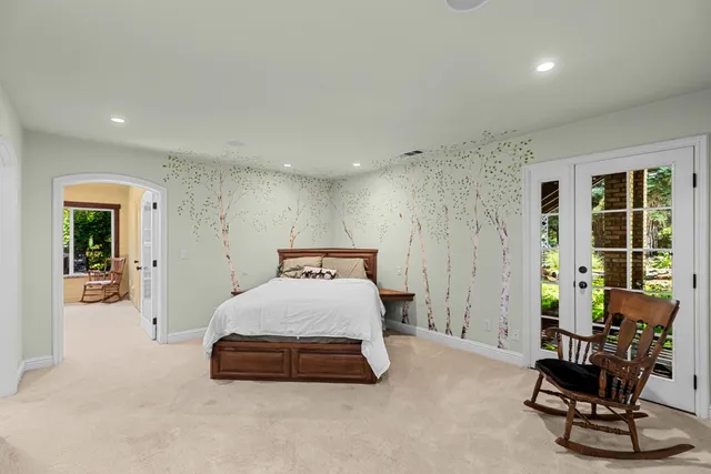 a view of a chairs and table in the patio