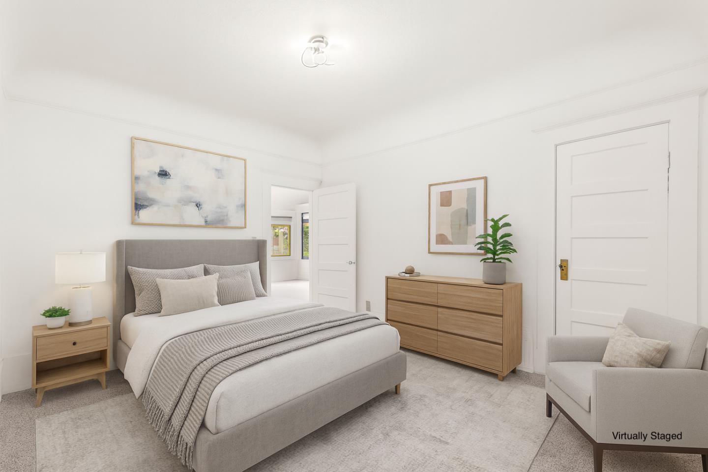 17 Oak Street Los Altos, CA 94022 - Photo 7 of 9 a bedroom with a bed and a couch