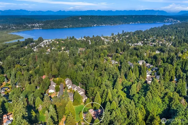 a view of lake and mountain