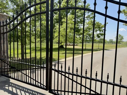 a view of outdoor space with trees all around