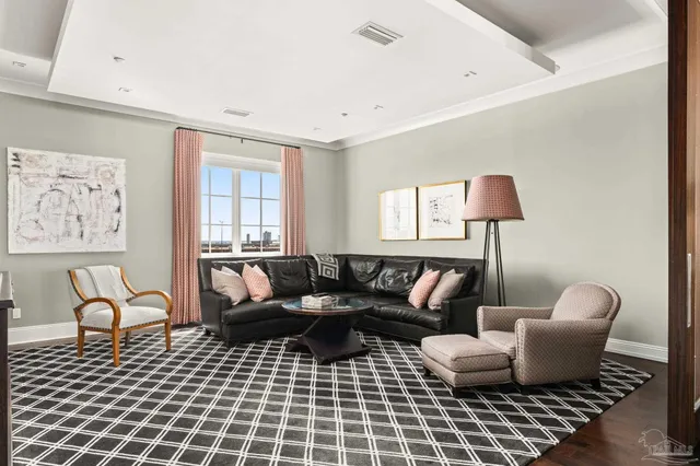 a living room with furniture