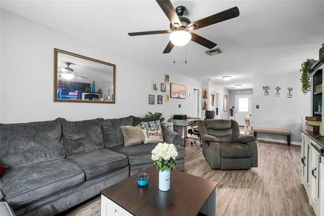 a living room with furniture