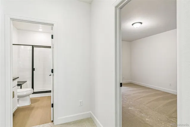 a view of bathroom with a toilet