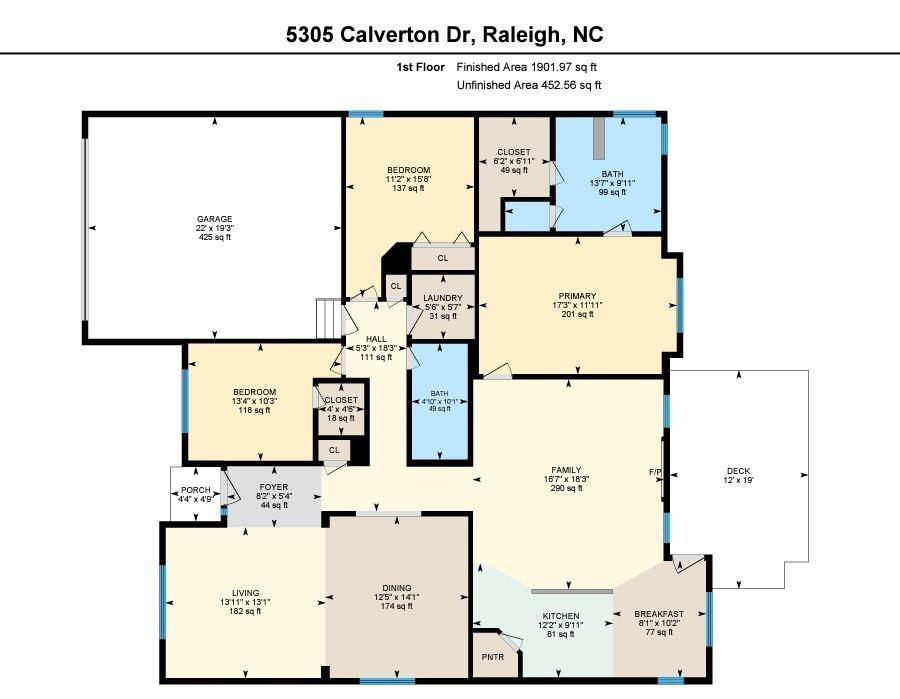 5305 Calverton Drive Raleigh, NC 27613 - Photo 34 of 34 Floorplan