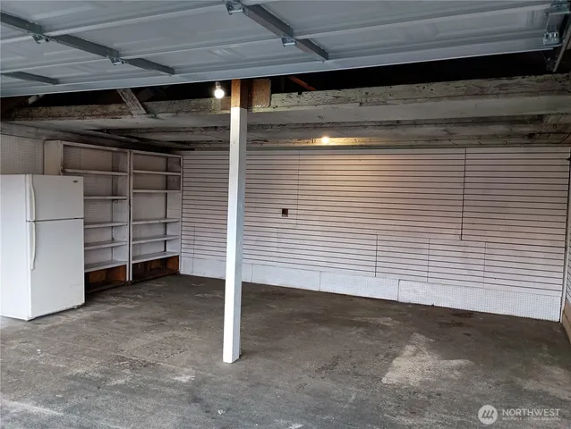 a view of a room with storage