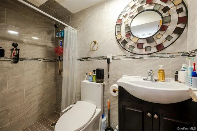 a bathroom with a sink mirror toilet and vanity