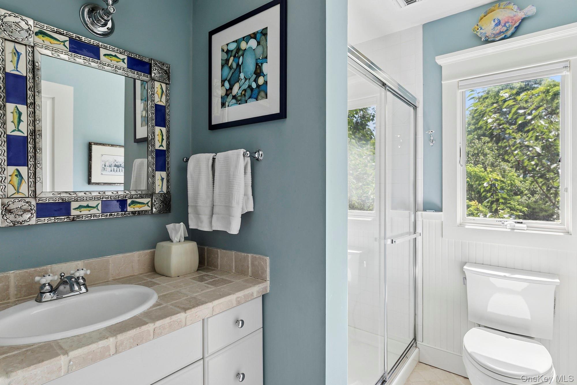 29 Bittersweet Lane Sag Harbor, NY 11963 - Photo 17 of 20 a bathroom with a toilet sink and mirror