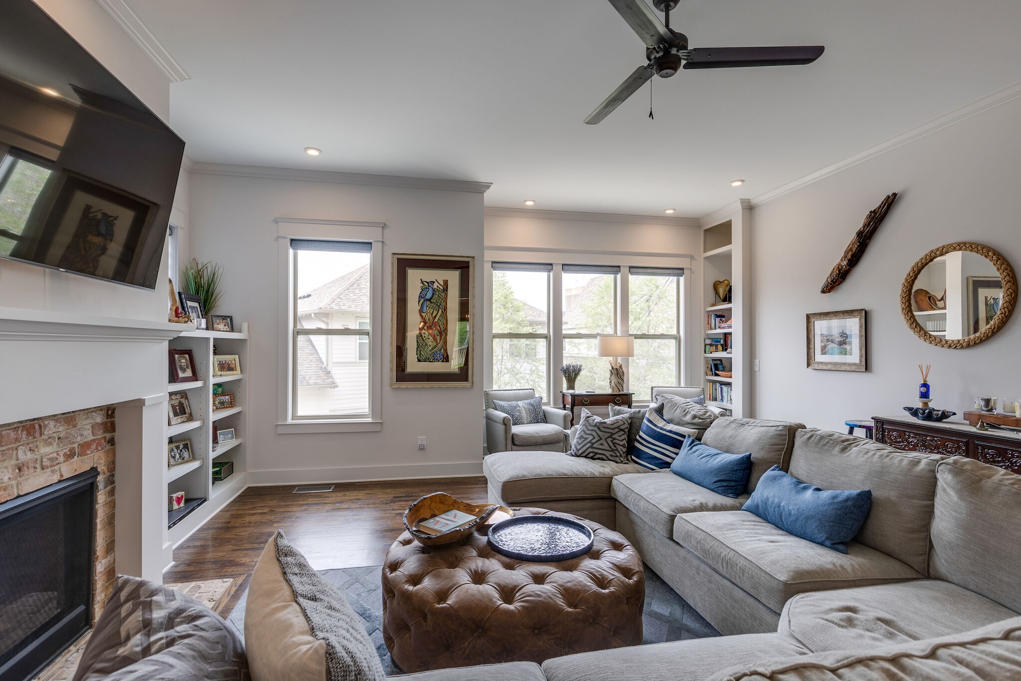 3406 Love Circle Nashville, TN 37212 - Photo 17 of 40 a living room with furniture and a fireplace
