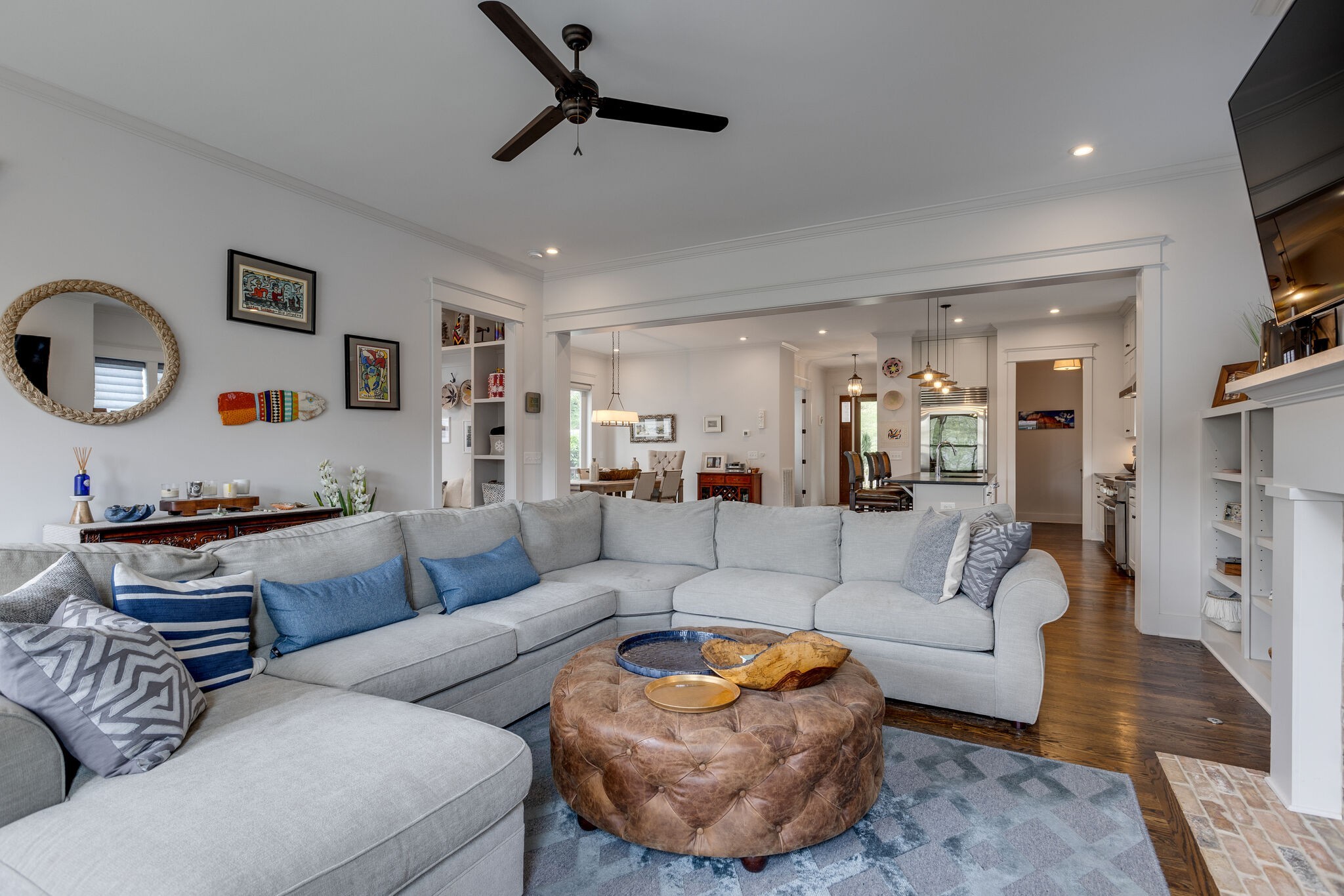 3406 Love Circle Nashville, TN 37212 - Photo 19 of 40 a living room with furniture and a view of kitchen