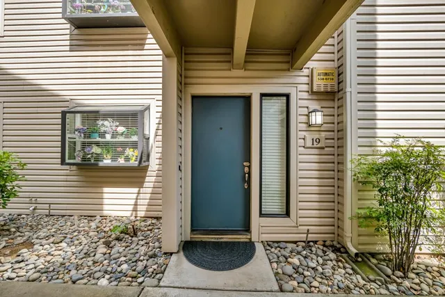 a view of a door of a house