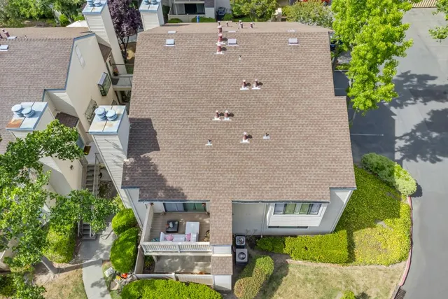an aerial view of a house