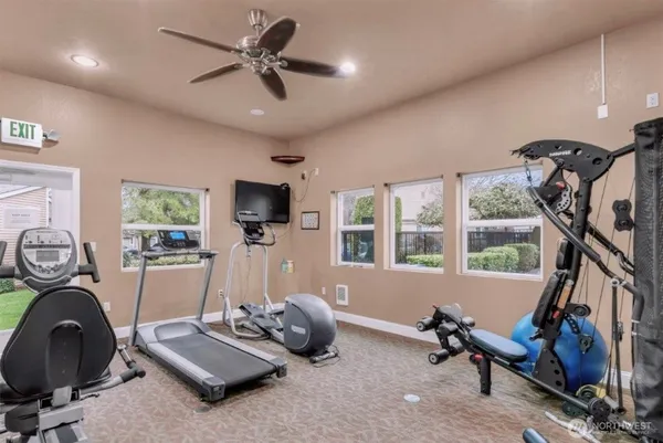 a room with furniture and a window